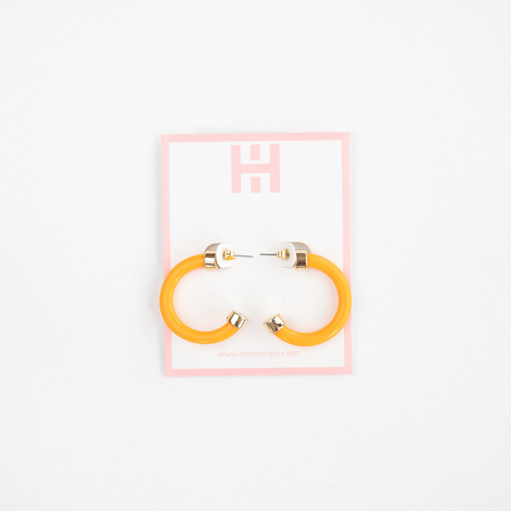 Bright Orange Mini Hoop Earrings