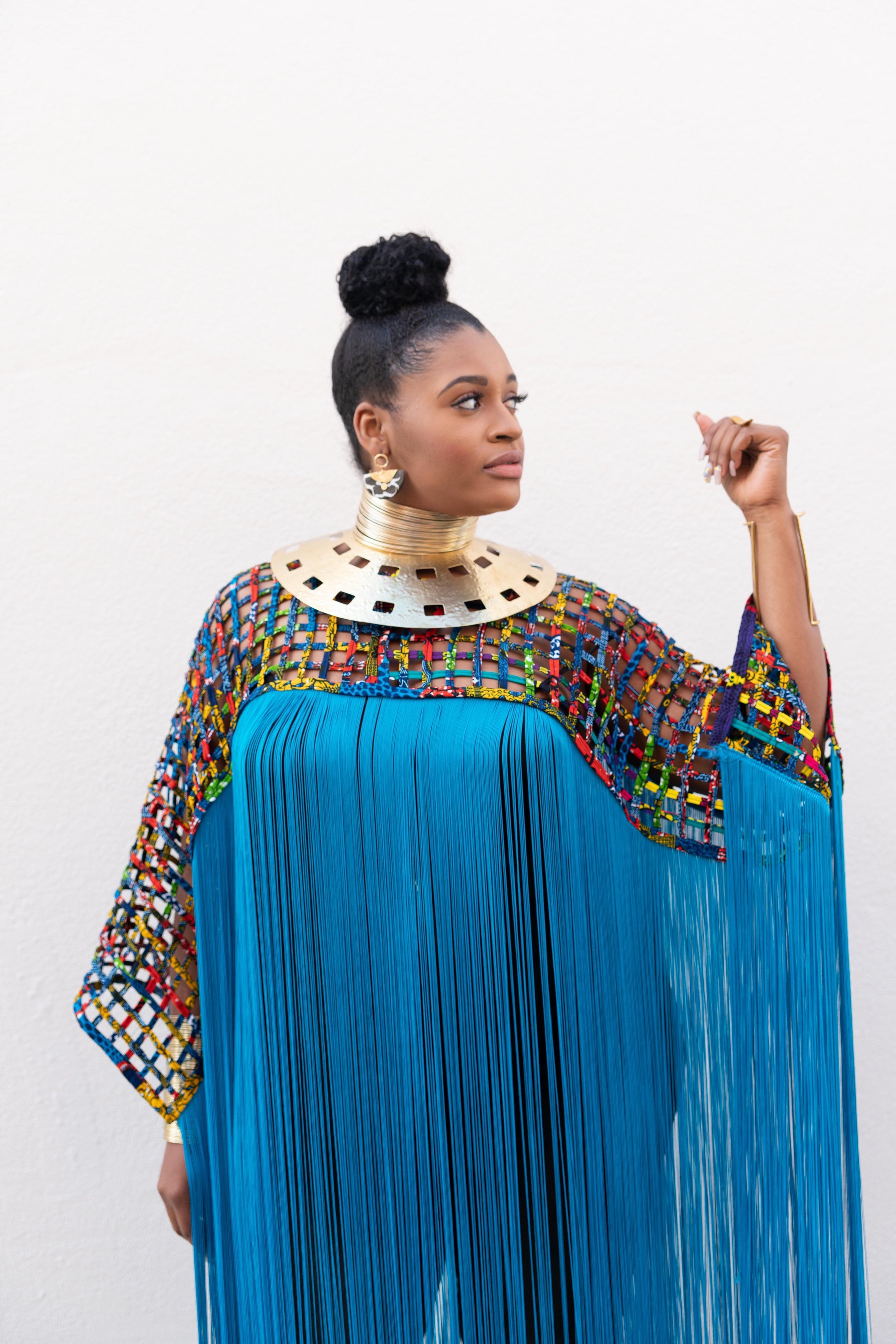 Makeda, Queen of Sheba Royal Fringe Cape/Cover-up