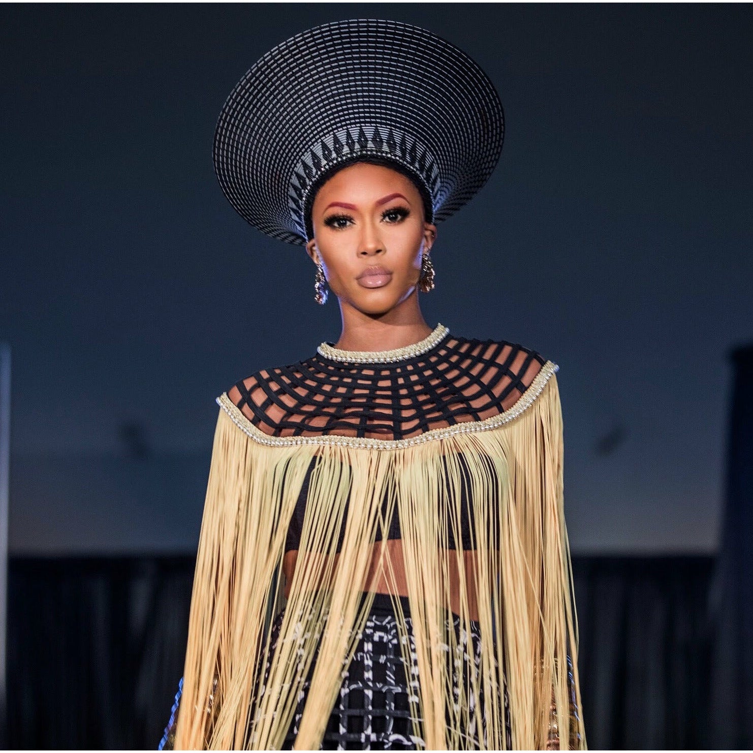 Queen Ankara Laced /Laticed Long Fringe Cape