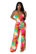 Multi Color Jumpsuit with Head Scarf