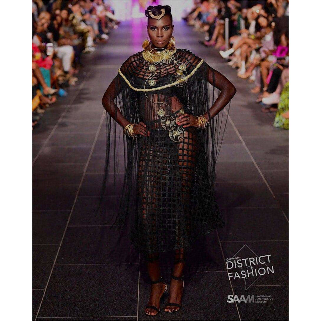 Queen Ankara Laced /Laticed Long Fringe Cape