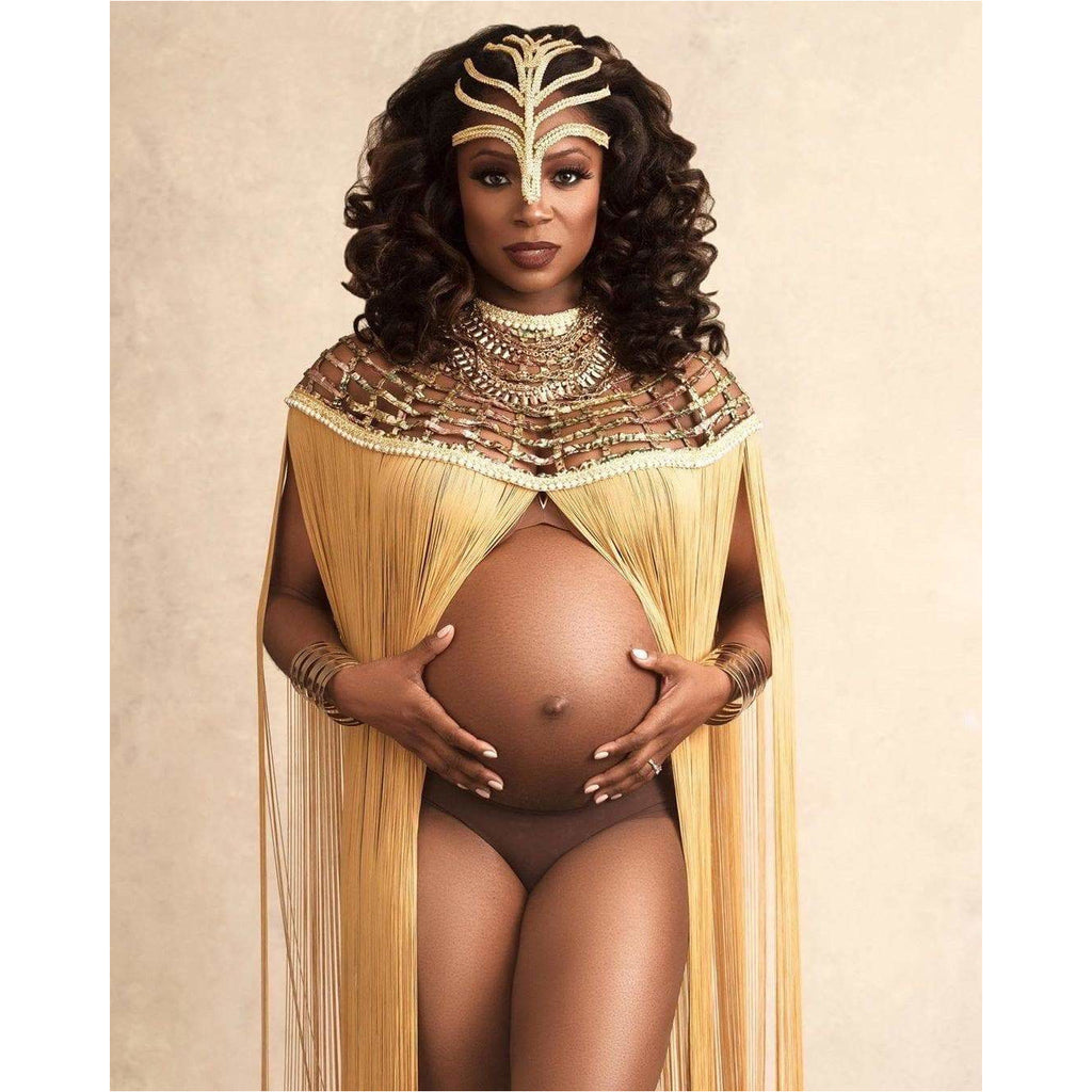 Queen Ankara Laced /Laticed Long Fringe Cape