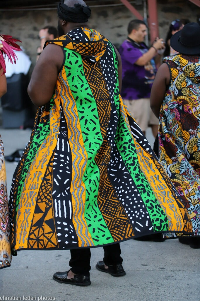 Green Brown Black Print Duster