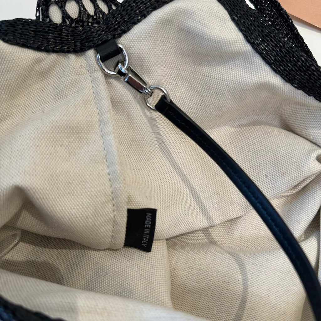 Miu' beach tote bag black canvas