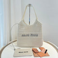 Miu' beach tote bag white canvas