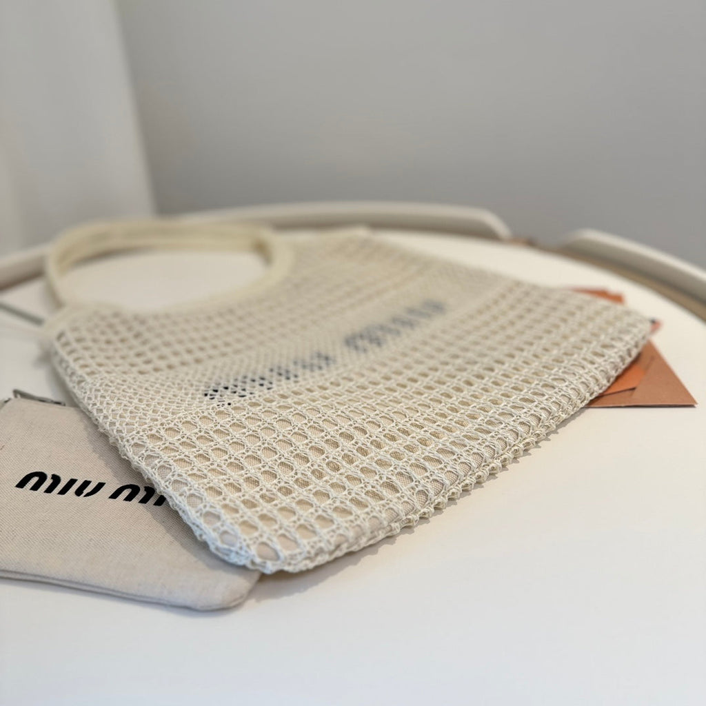 Miu' beach tote bag white canvas