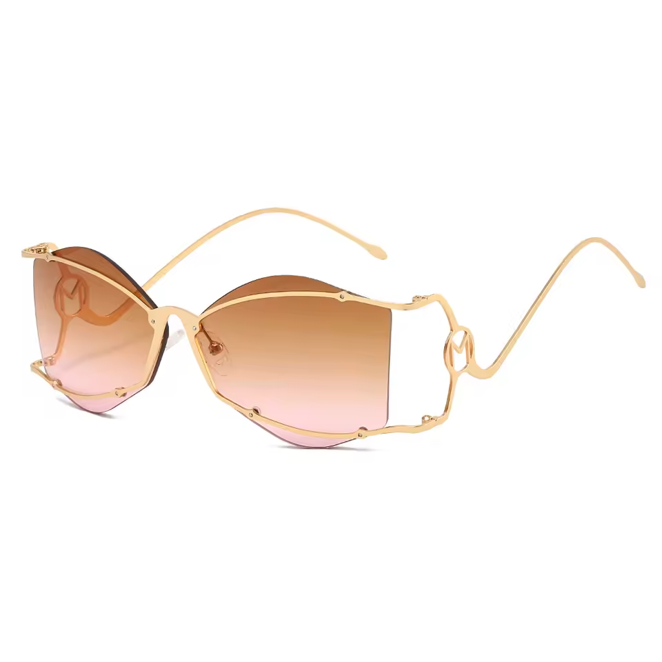 Audacious Gold Frameless Sunglasses