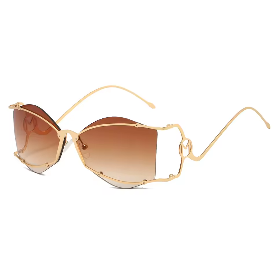 Audacious Gold Frameless Sunglasses