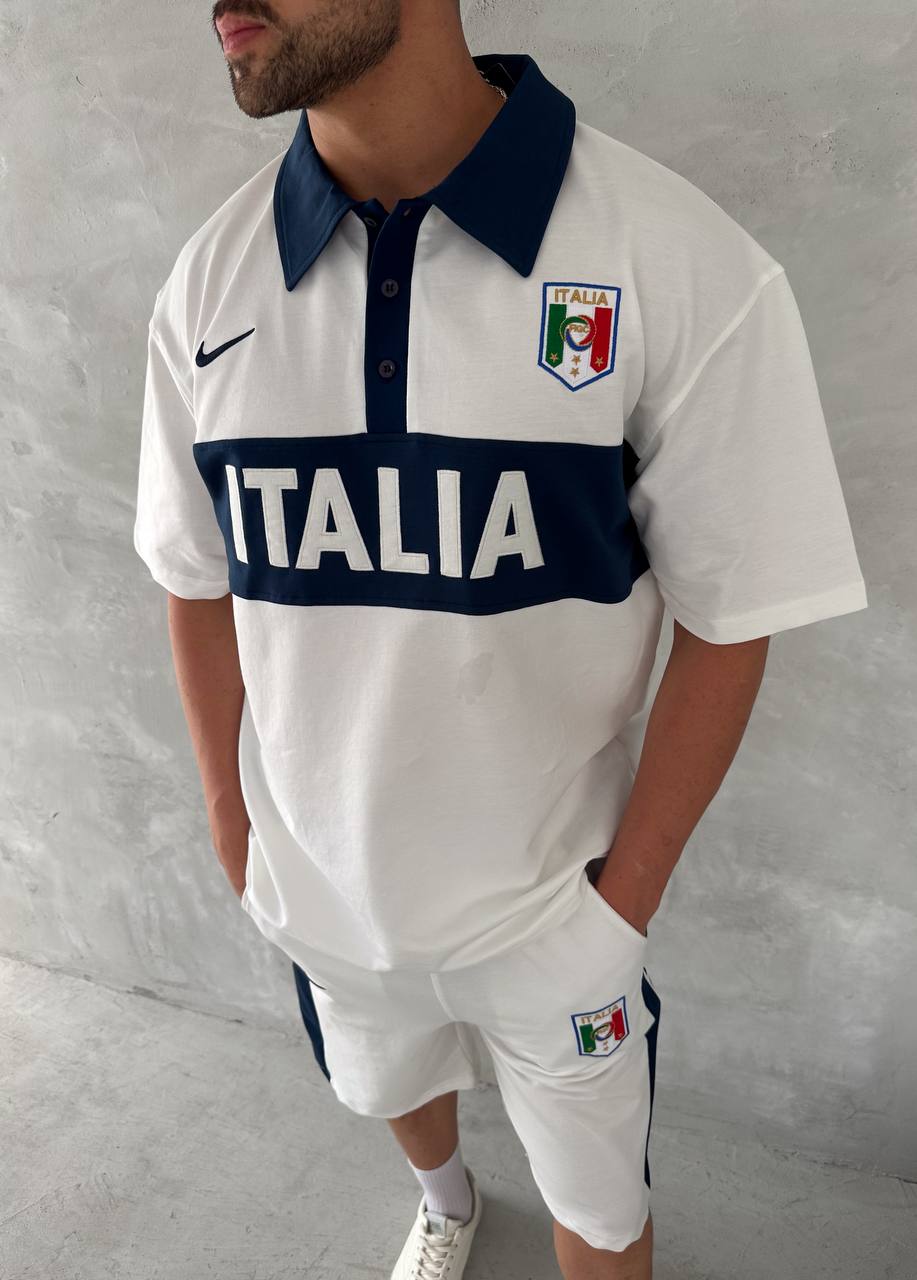 Italia Inspired Men's Polo & Shorts Set – Athletic Heritage with Bold National Style