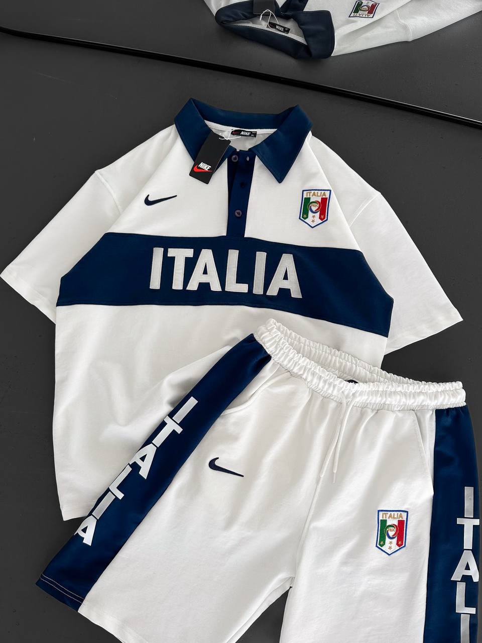 Italia Inspired Men's Polo & Shorts Set – Athletic Heritage with Bold National Style