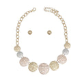 Chain Multi Heavy Duty Crinkle Metal Disc Necklace