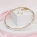 Choker Gold Memory Wire Aurbo Marquise Necklace