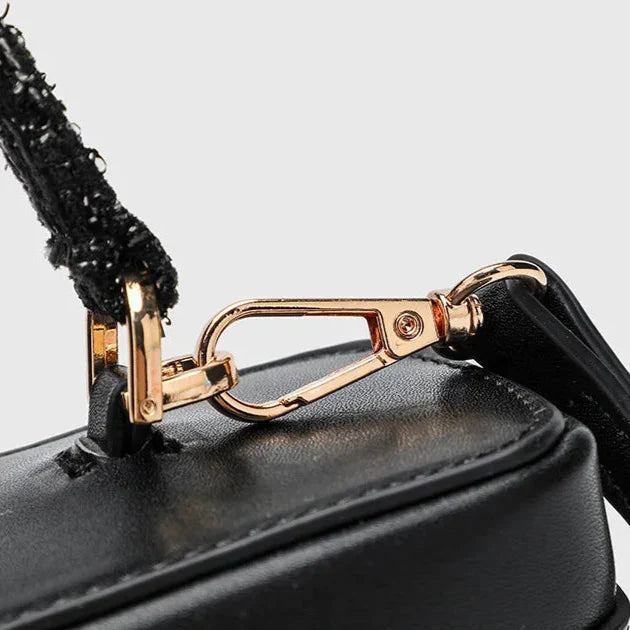 Juliette Tweed & Leather Handbag with Shoulder Strap