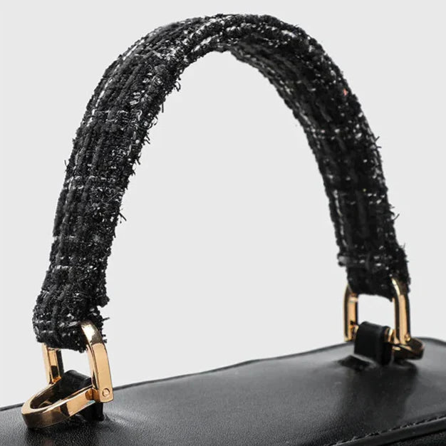 Juliette Tweed & Leather Handbag with Shoulder Strap