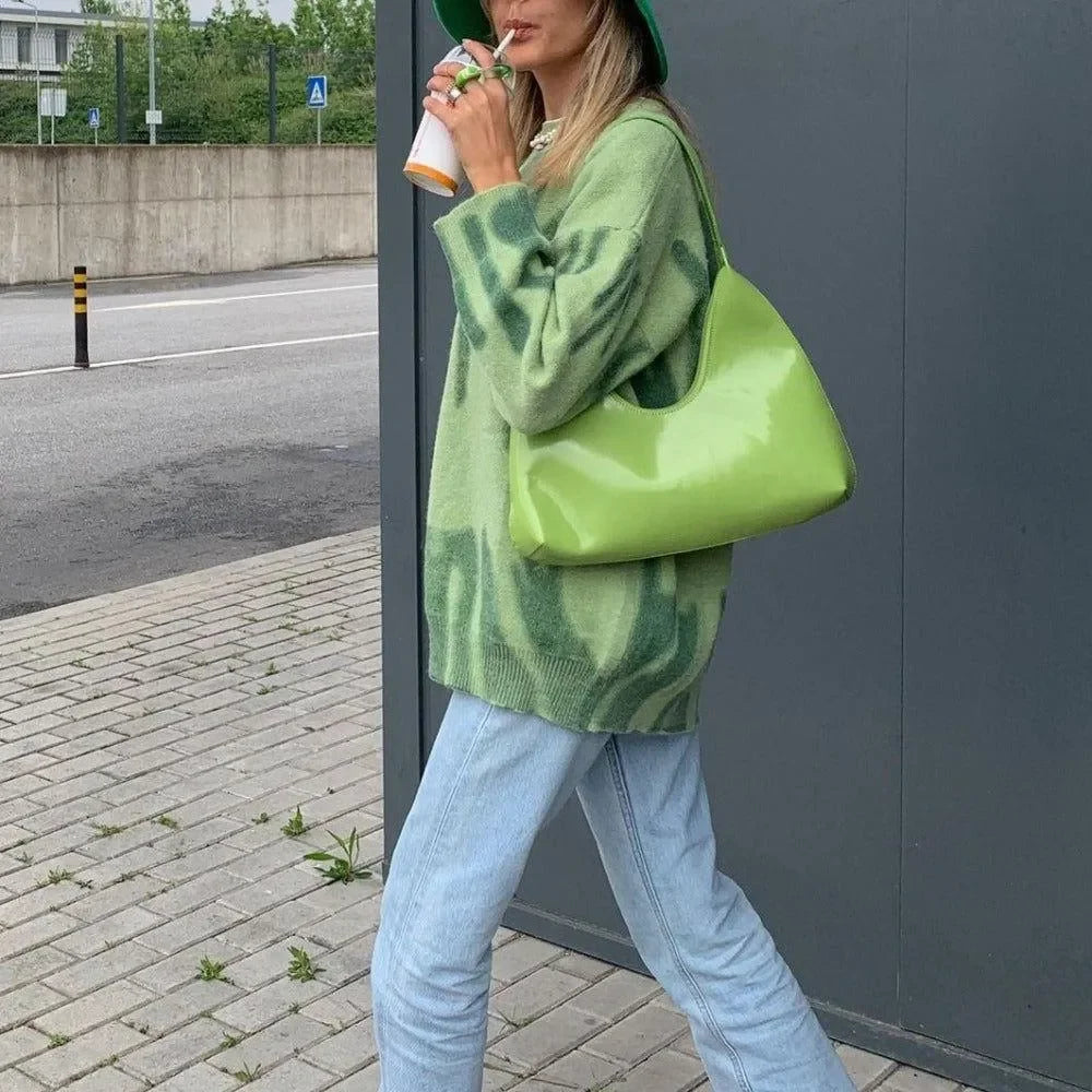 Krista Green Abstract Print Oversized Sweater