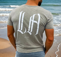 "LA" on 4 Corners V-neck (Khaki)