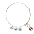 Large Autism Awareness Ribbon Retractable Charm Bracelets