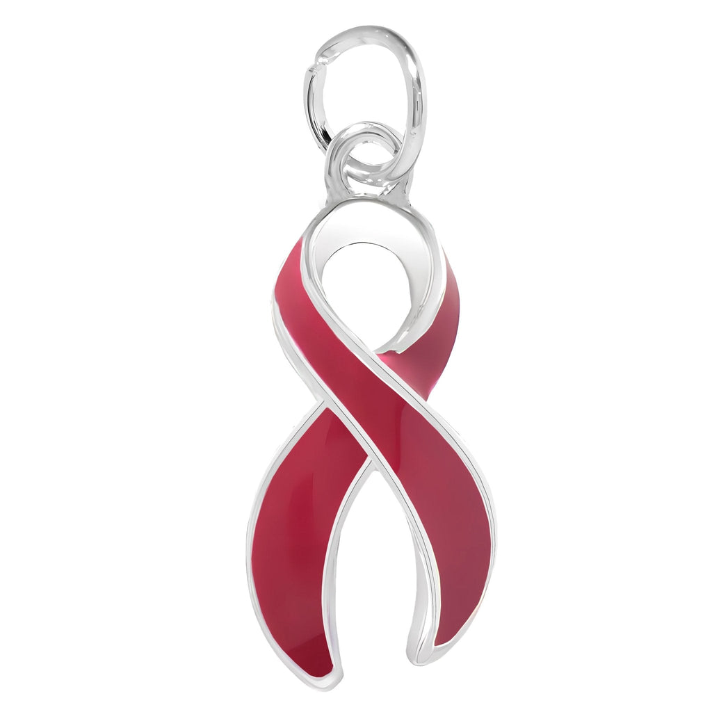Large Burgundy Ribbon Charms