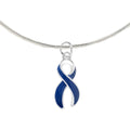 Large Dark Blue Ribbon Necklaces