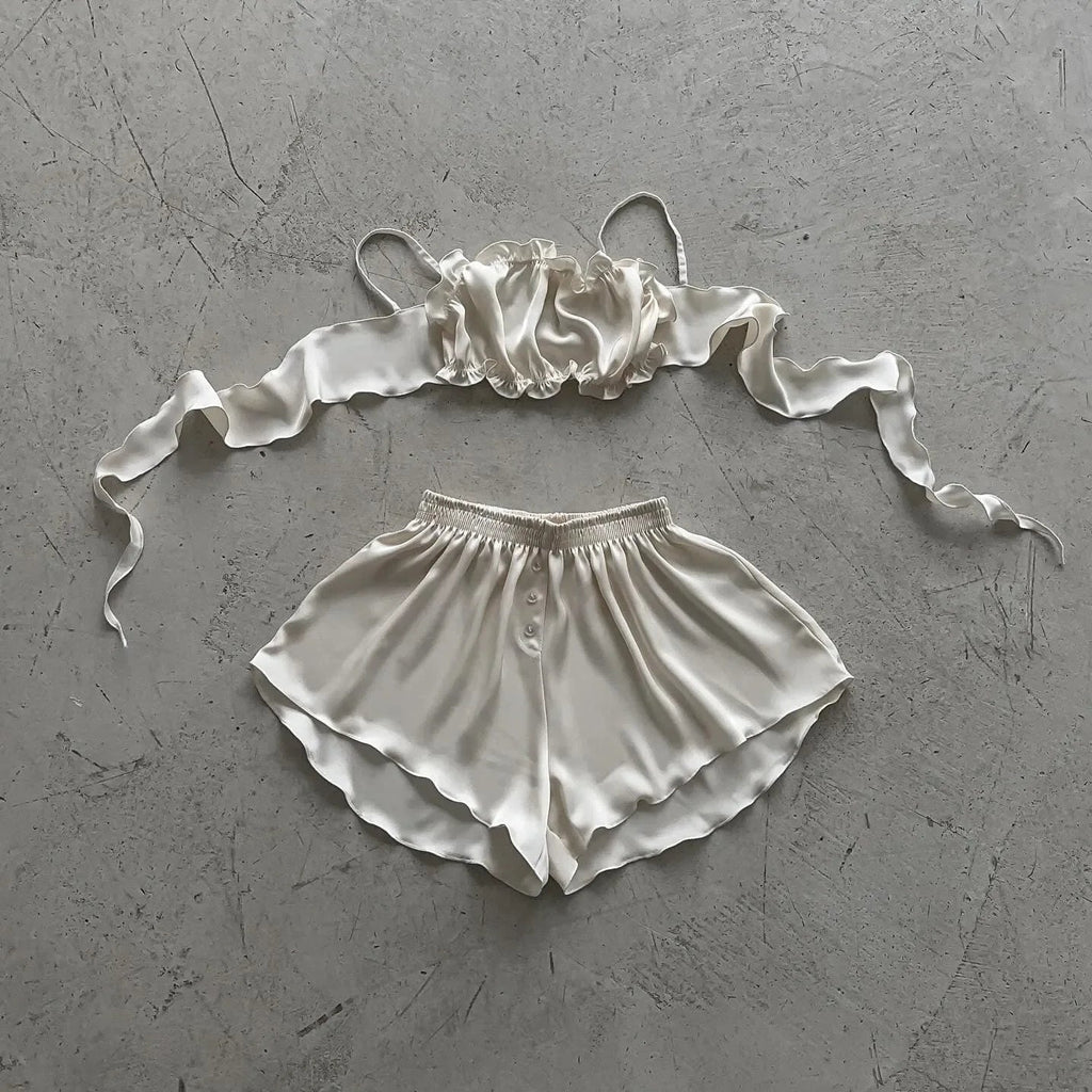 Satin Two-Piece Set with Evening Vibe
