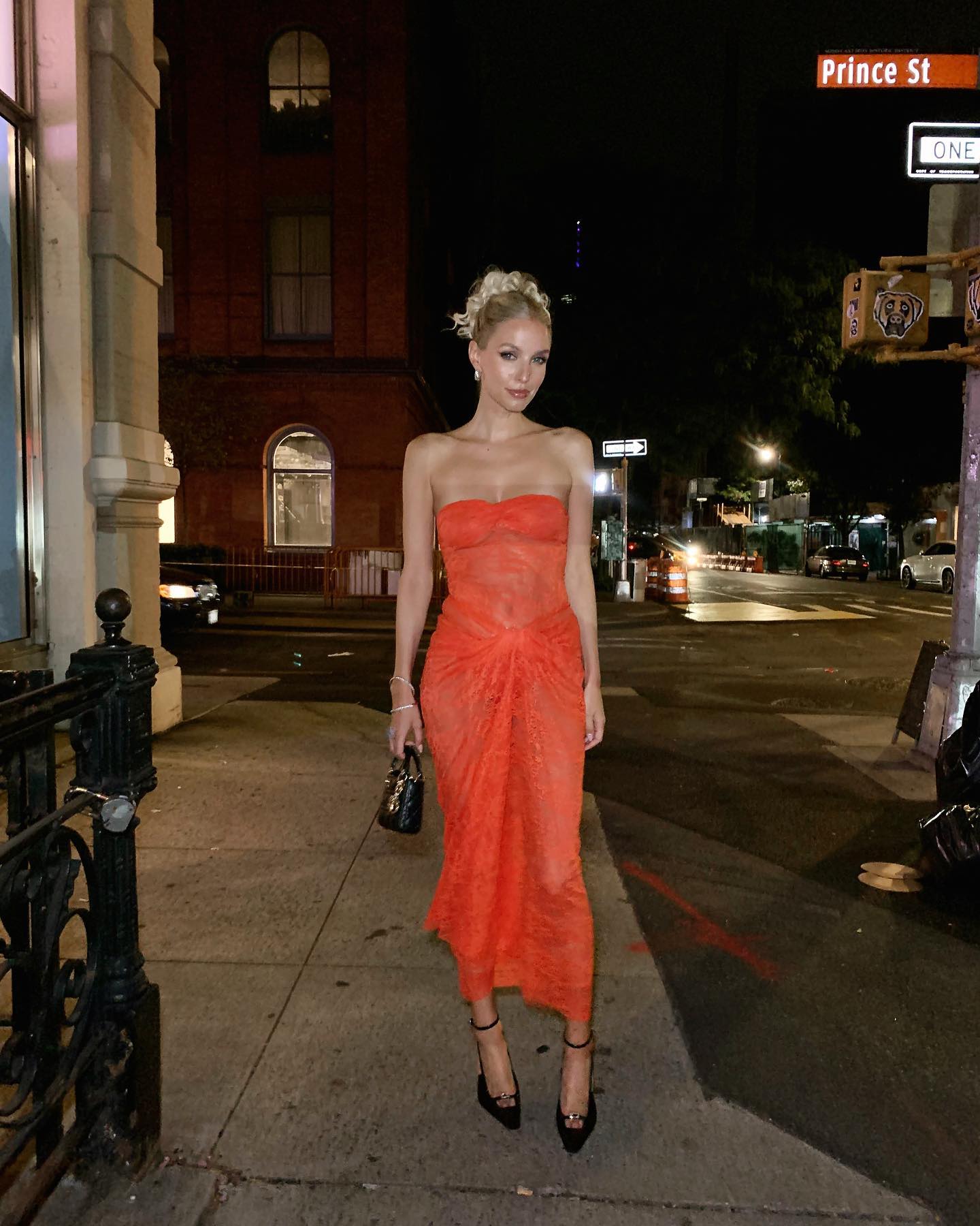 Her Figure Orange Lace Off-Shoulder Maxi Dress