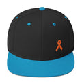 Leukemia Awareness Flat Brim Snapback Hat with Orange Ribbon