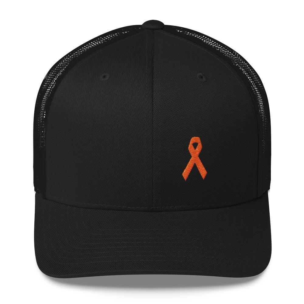 Leukemia Awareness Snapback Trucker Hat with Orange Ribbon
