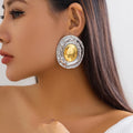 Liquid Mirror Oval Stud Earrings