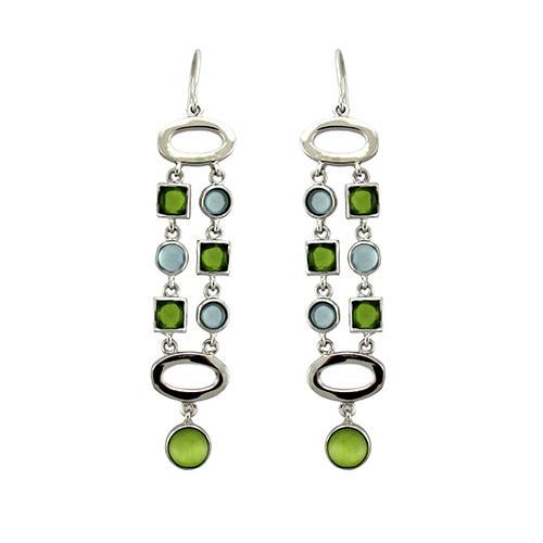 LOAS1334 Rhodium 925 Sterling Silver Earrings with