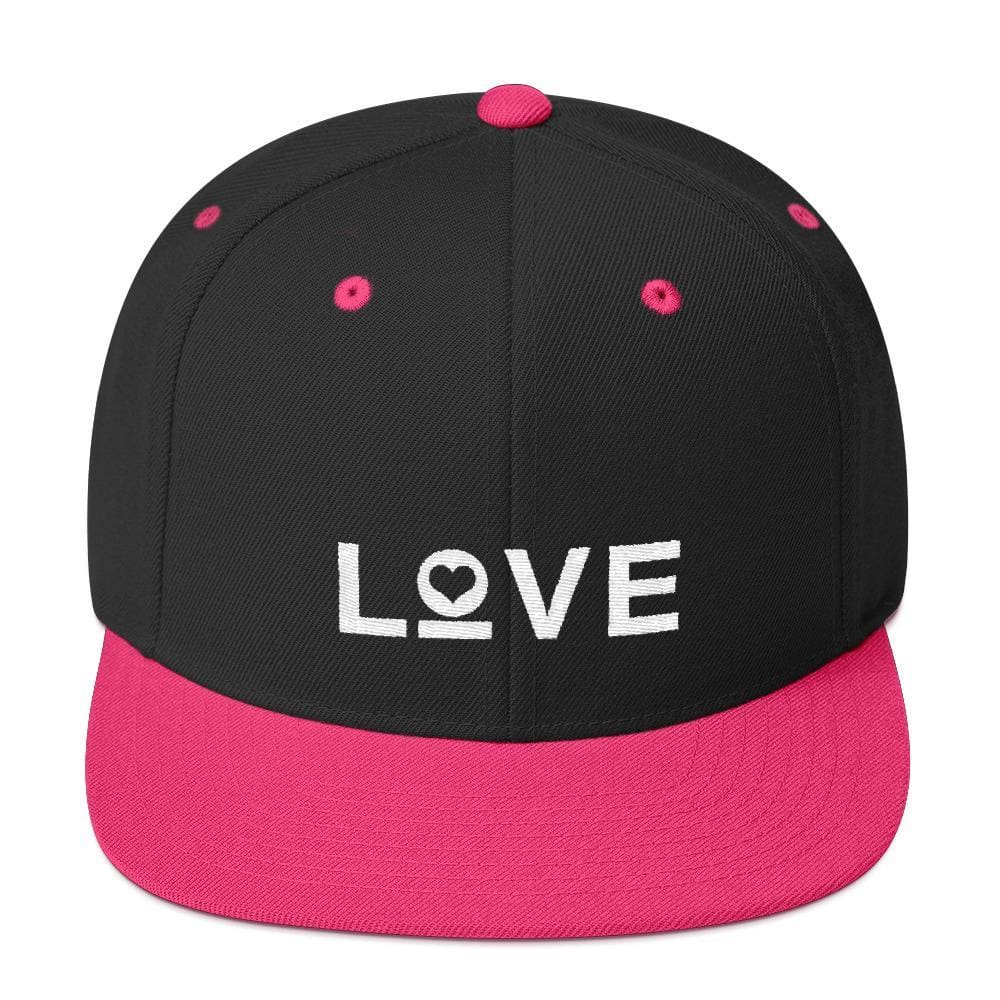Love Snapback Hat with Flat Brim