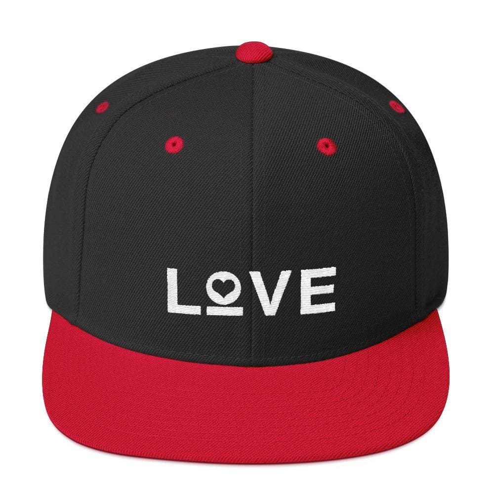 Love Snapback Hat with Flat Brim