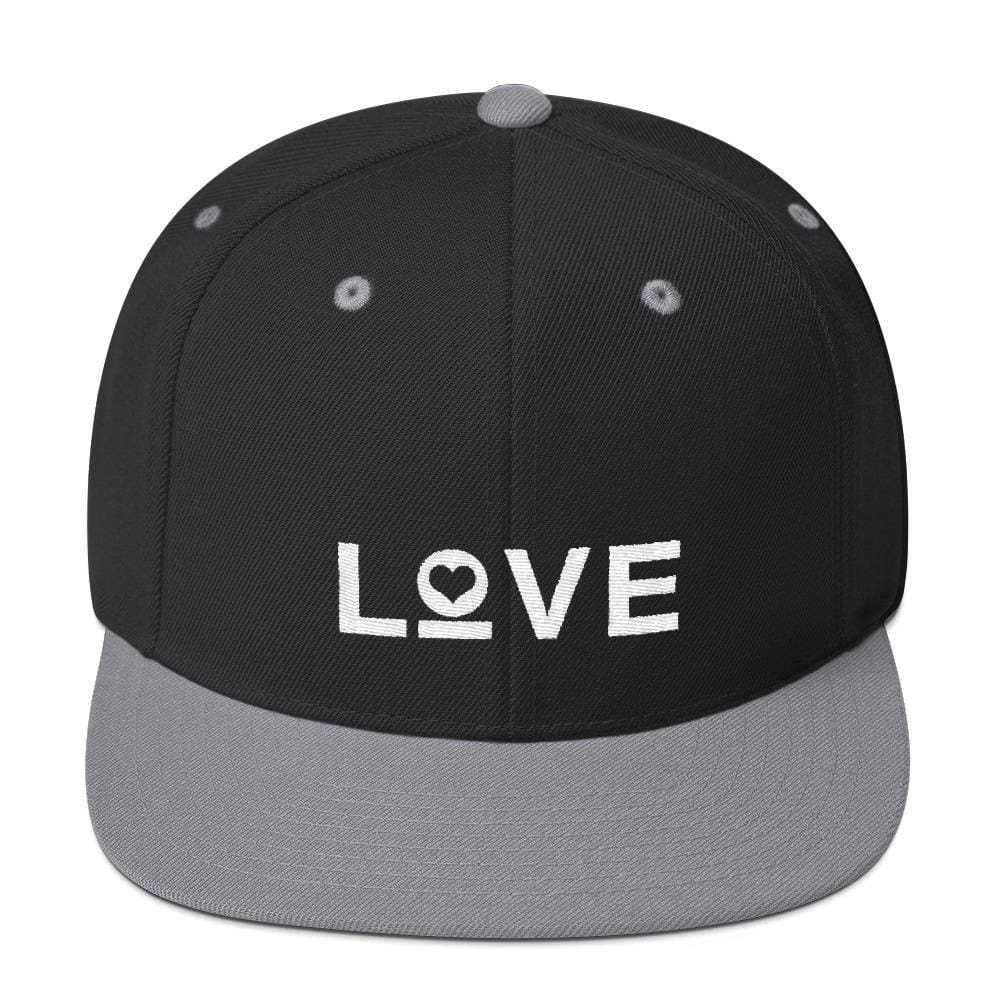 Love Snapback Hat with Flat Brim