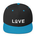Love Snapback Hat with Flat Brim