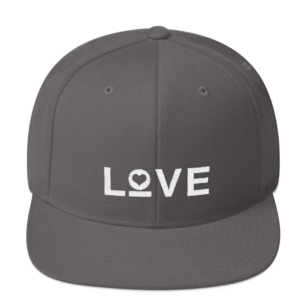 Love Snapback Hat with Flat Brim