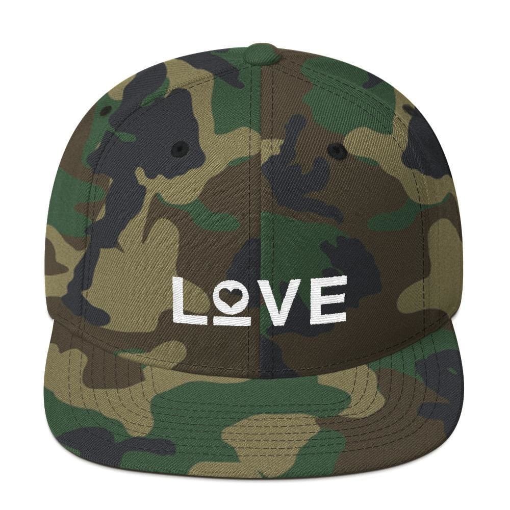 Love Snapback Hat with Flat Brim