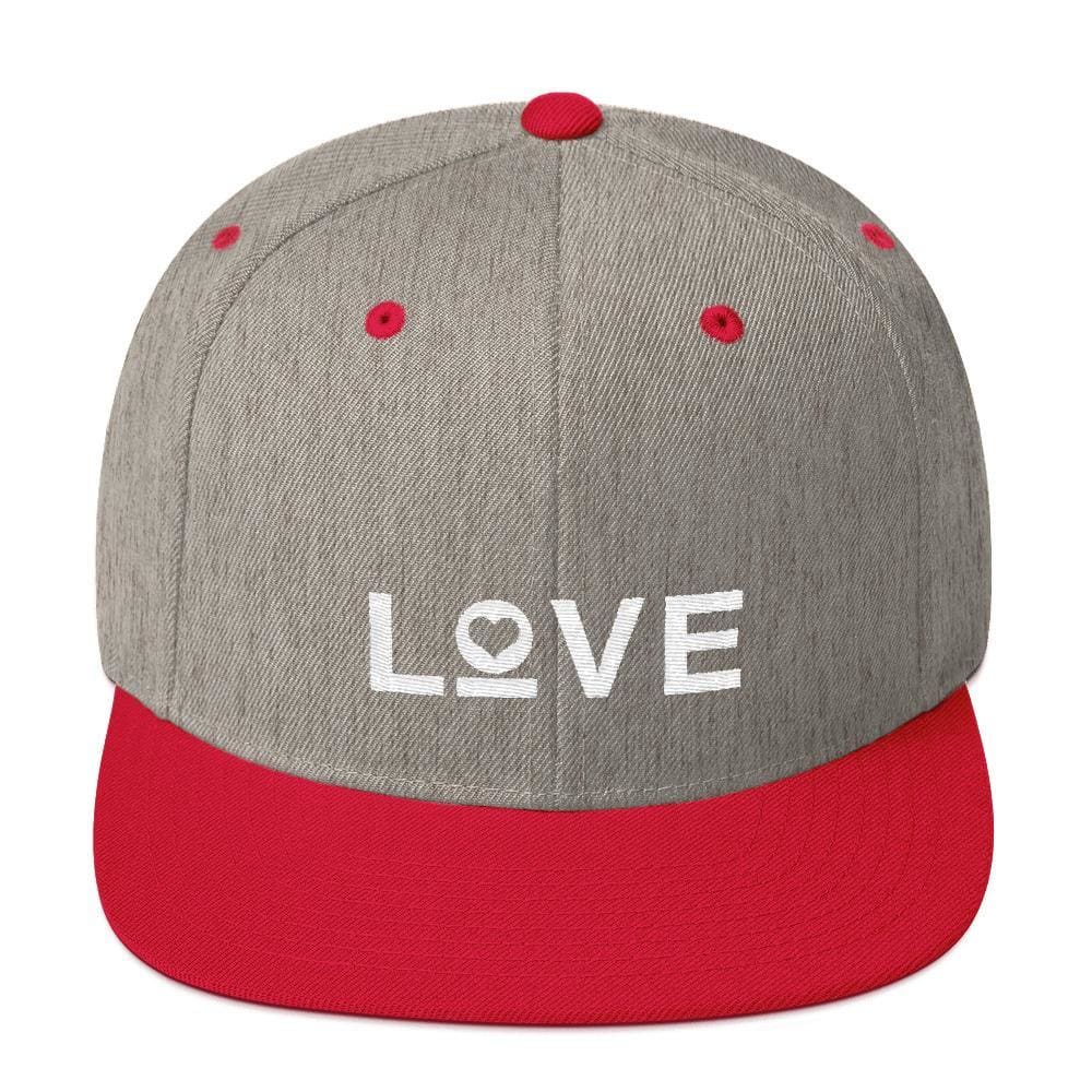 Love Snapback Hat with Flat Brim