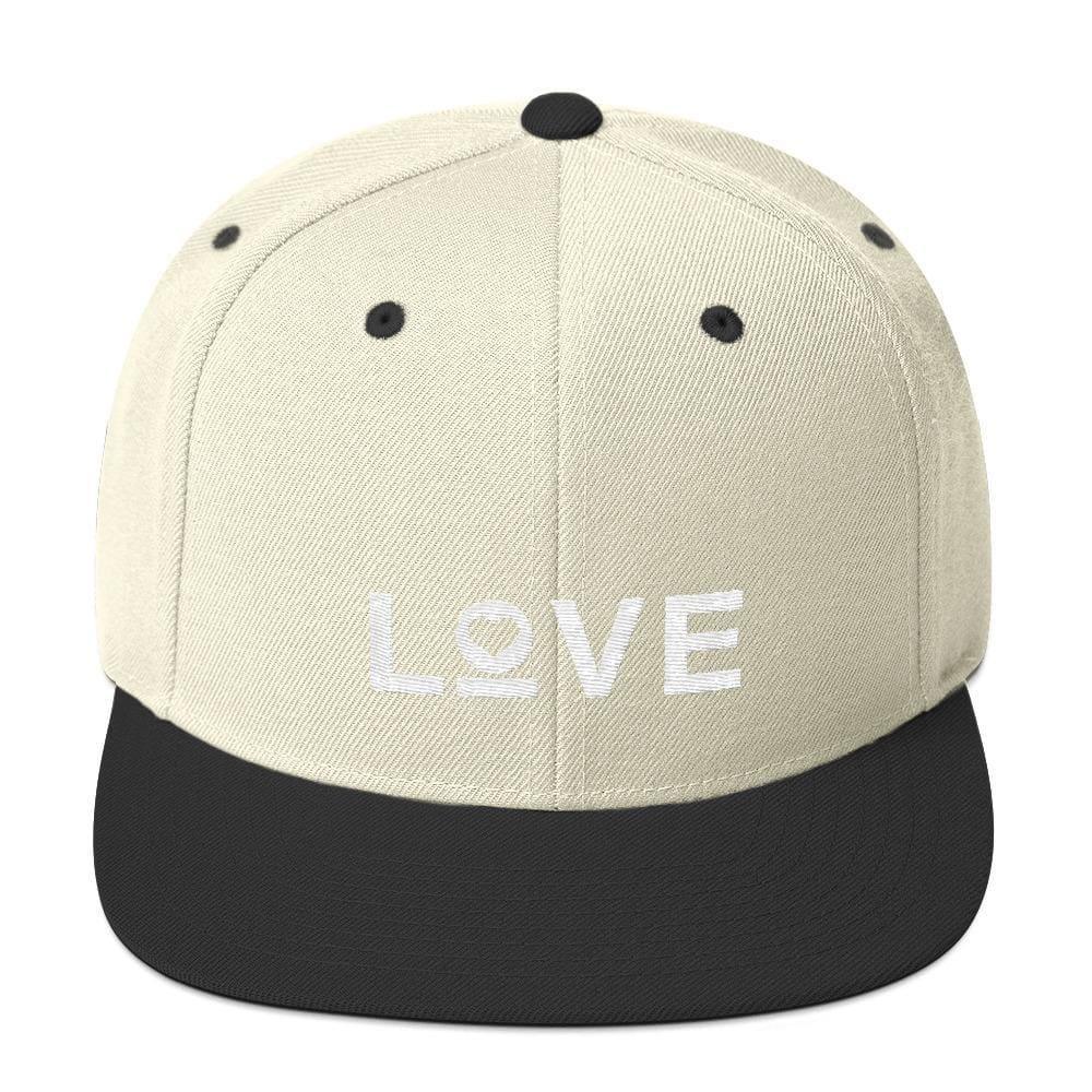 Love Snapback Hat with Flat Brim