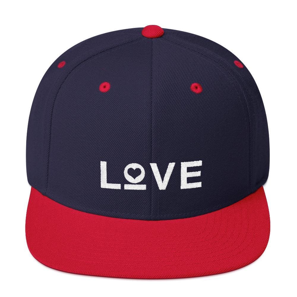 Love Snapback Hat with Flat Brim