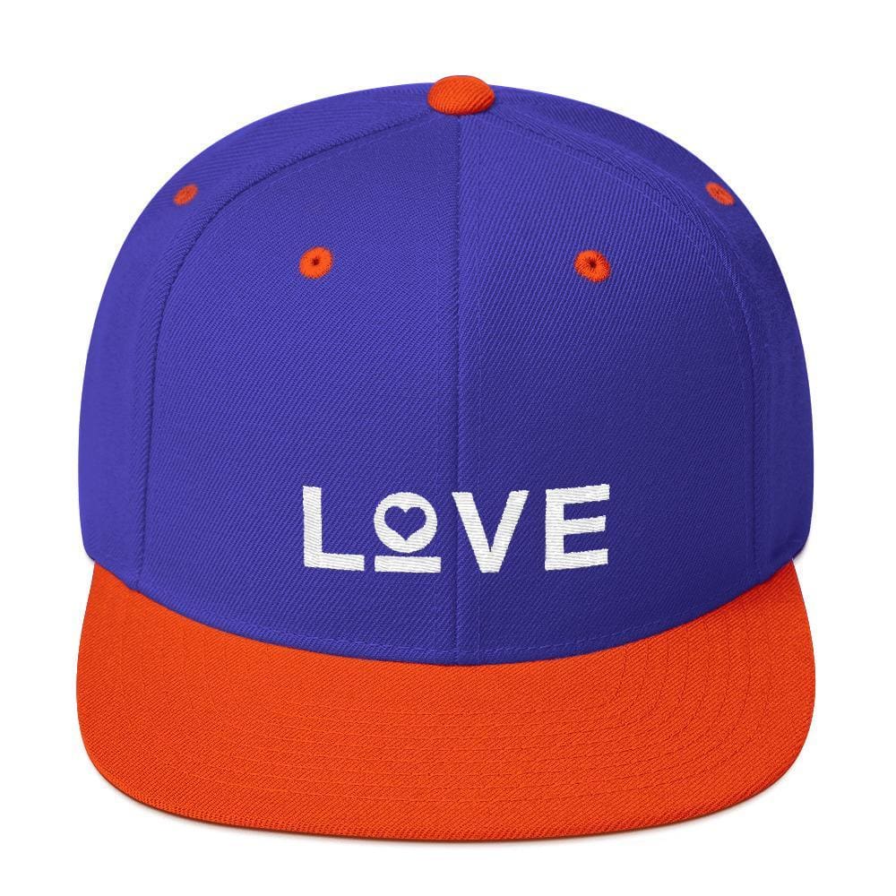 Love Snapback Hat with Flat Brim