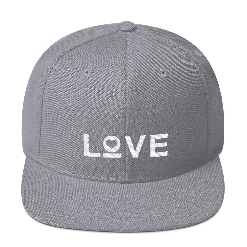 Love Snapback Hat with Flat Brim