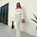Love Story Off-Shoulder White Maxi Dress