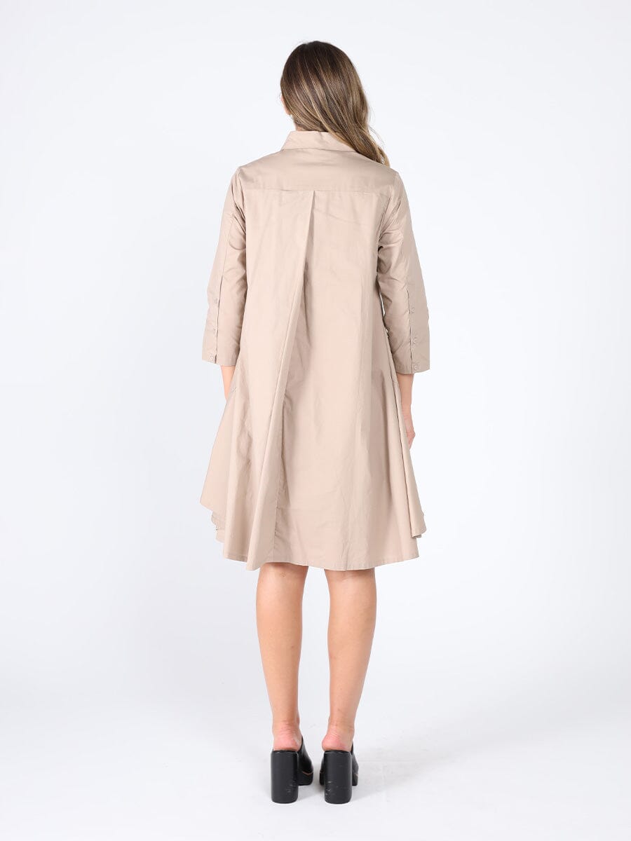 Low high front lace full sleeve dress