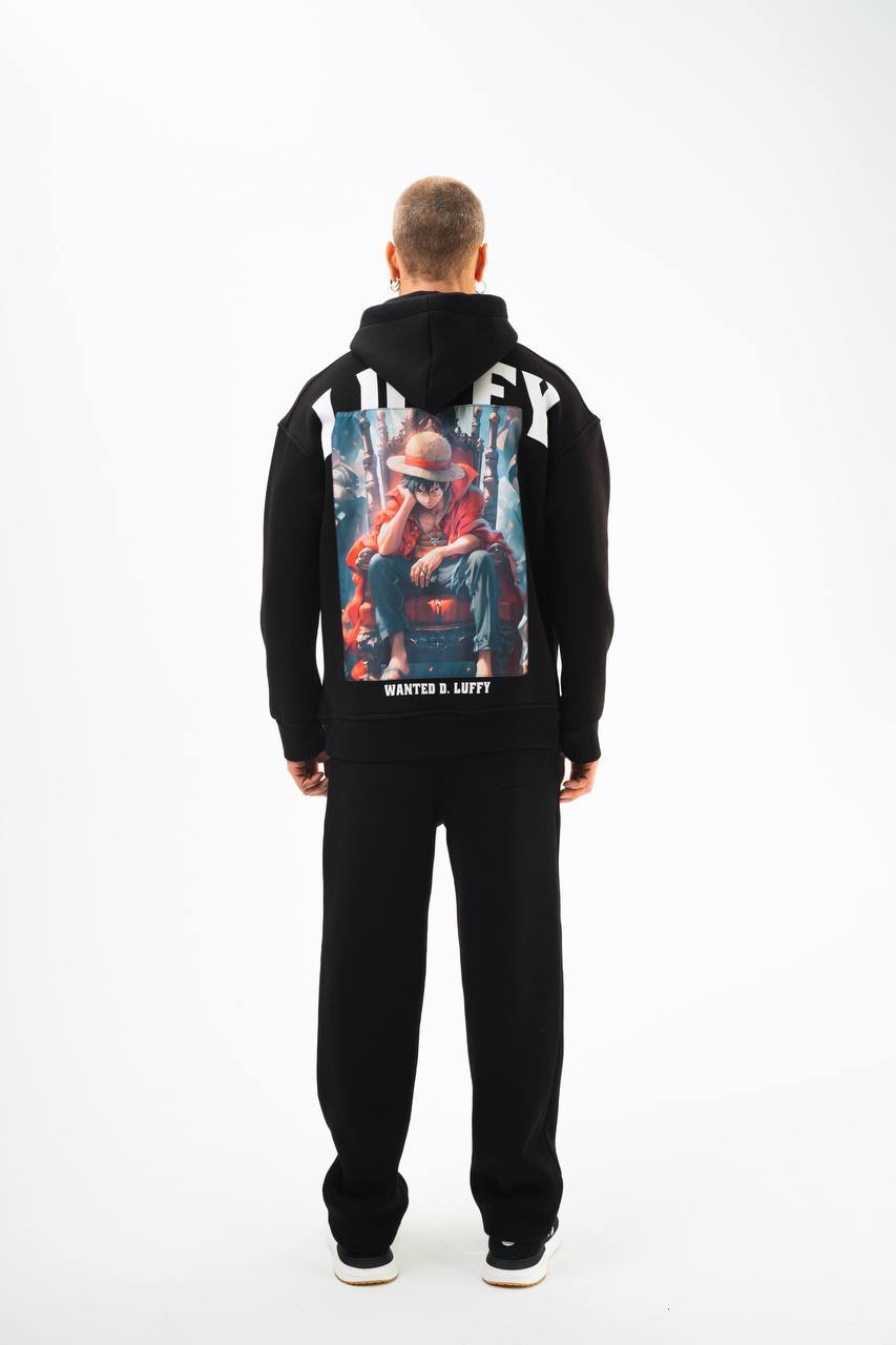 Oversize 'Luffy' Hoodie - One Piece Anime Graphic Sweatshirt - Wanted D. Luffy