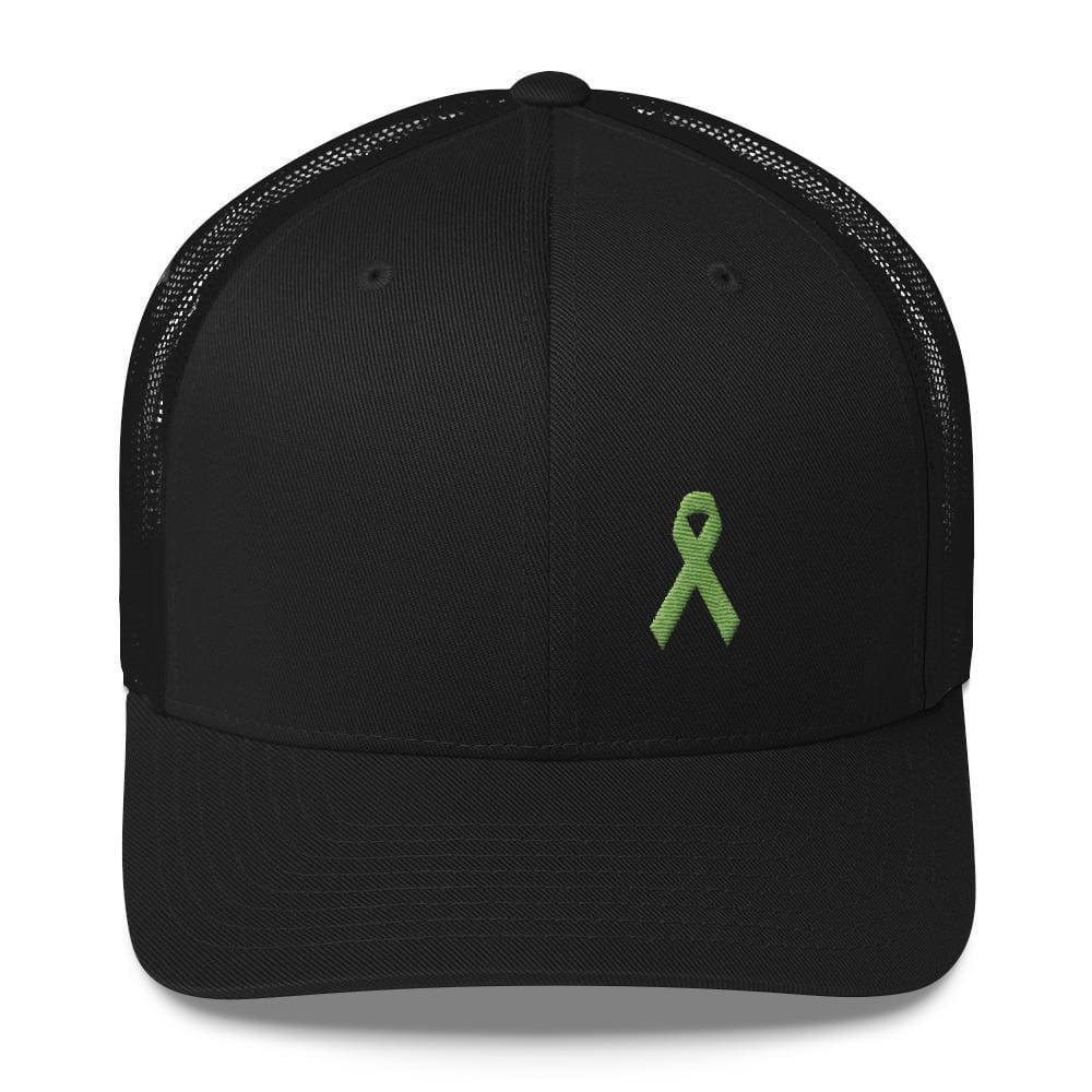 Lymphoma Awareness Snapback Trucker Hat with Green Ribbon