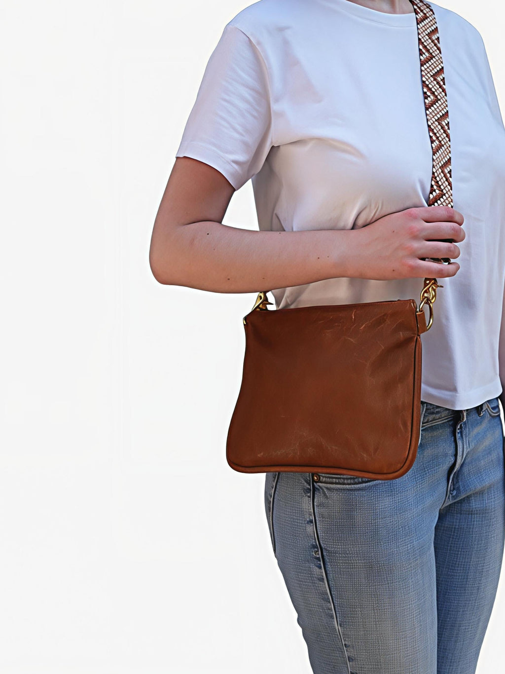 Alice Crossbody Bag, Brown Leather