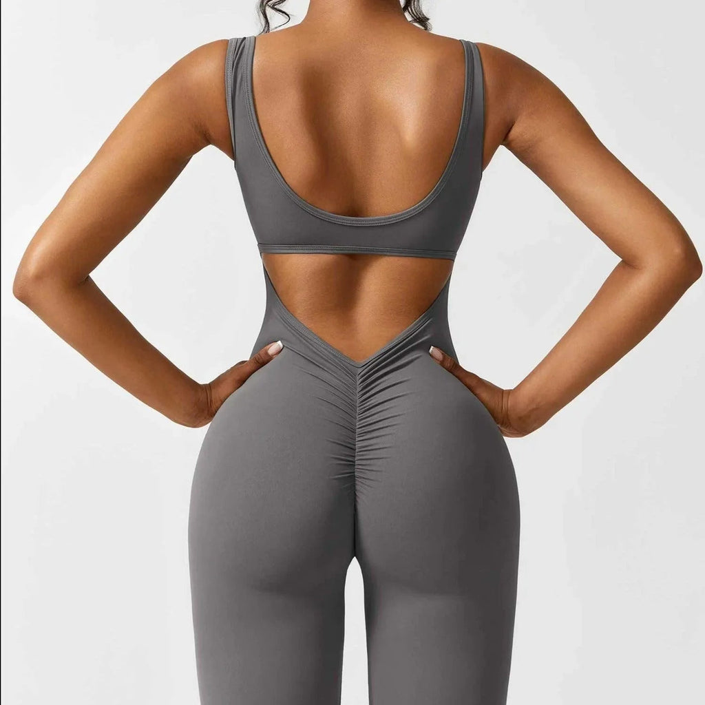 Make It Sexy Gray Push-Up Jumpsuit
