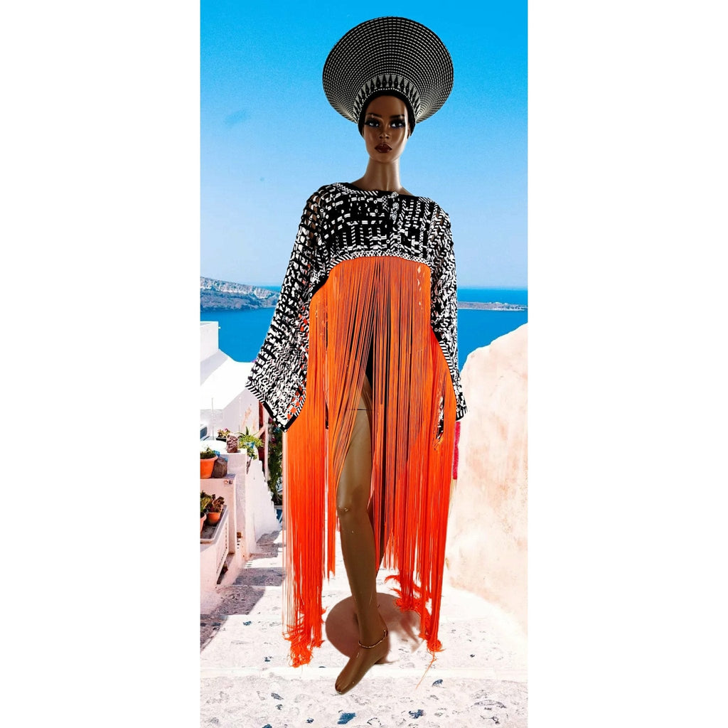 Makeda, Queen of Sheba Royal Fringe Cape/Cover-up