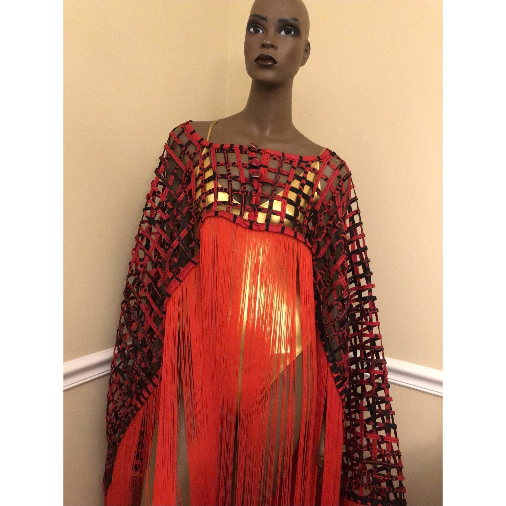 Makeda, Queen of Sheba Royal Fringe Cape/Cover-up