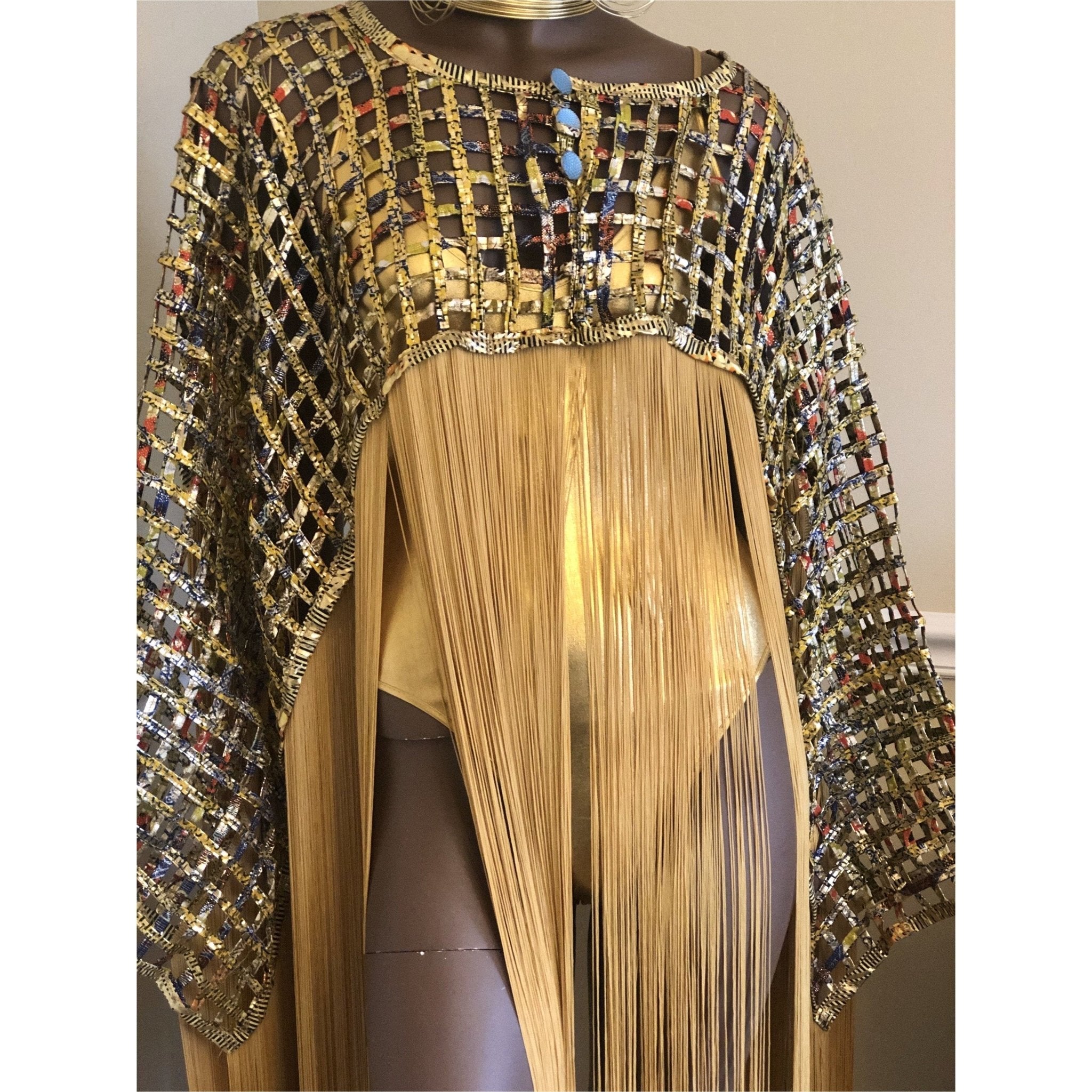 Makeda, Queen of Sheba Royal Fringe Cape/Cover-up