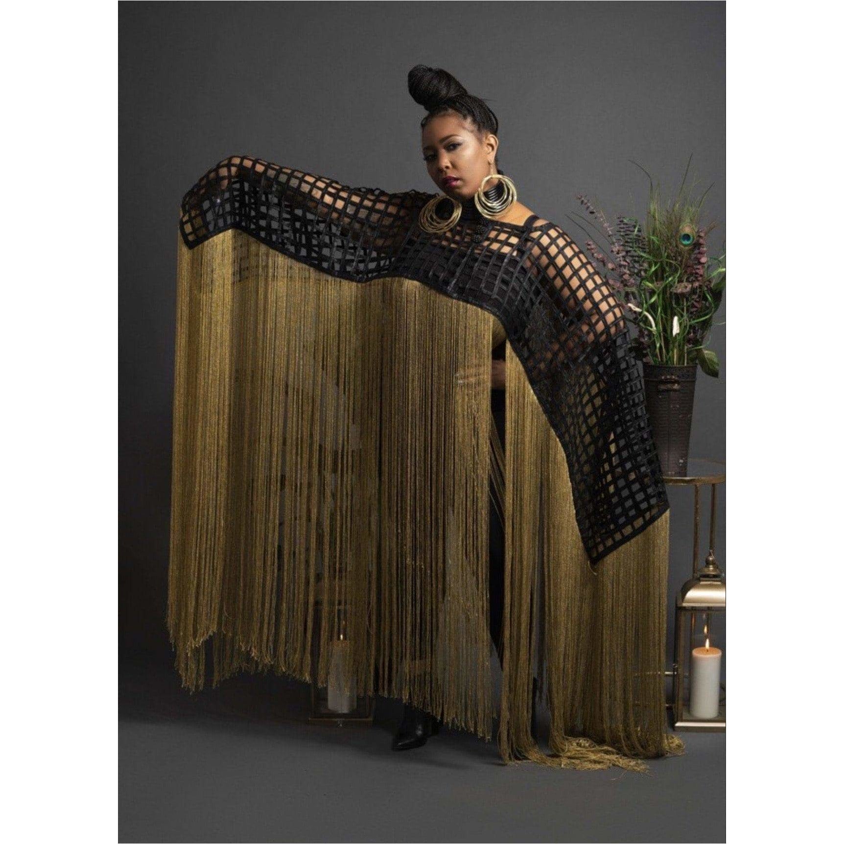Makeda, Queen of Sheba Royal Fringe Cape/Cover-up